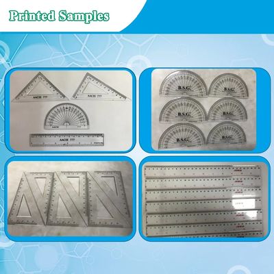 เครื่องพิมพ์สกรีนไม้บรรทัดพลาสติกอัตโนมัติพร้อมระบบบ่ม UV LED